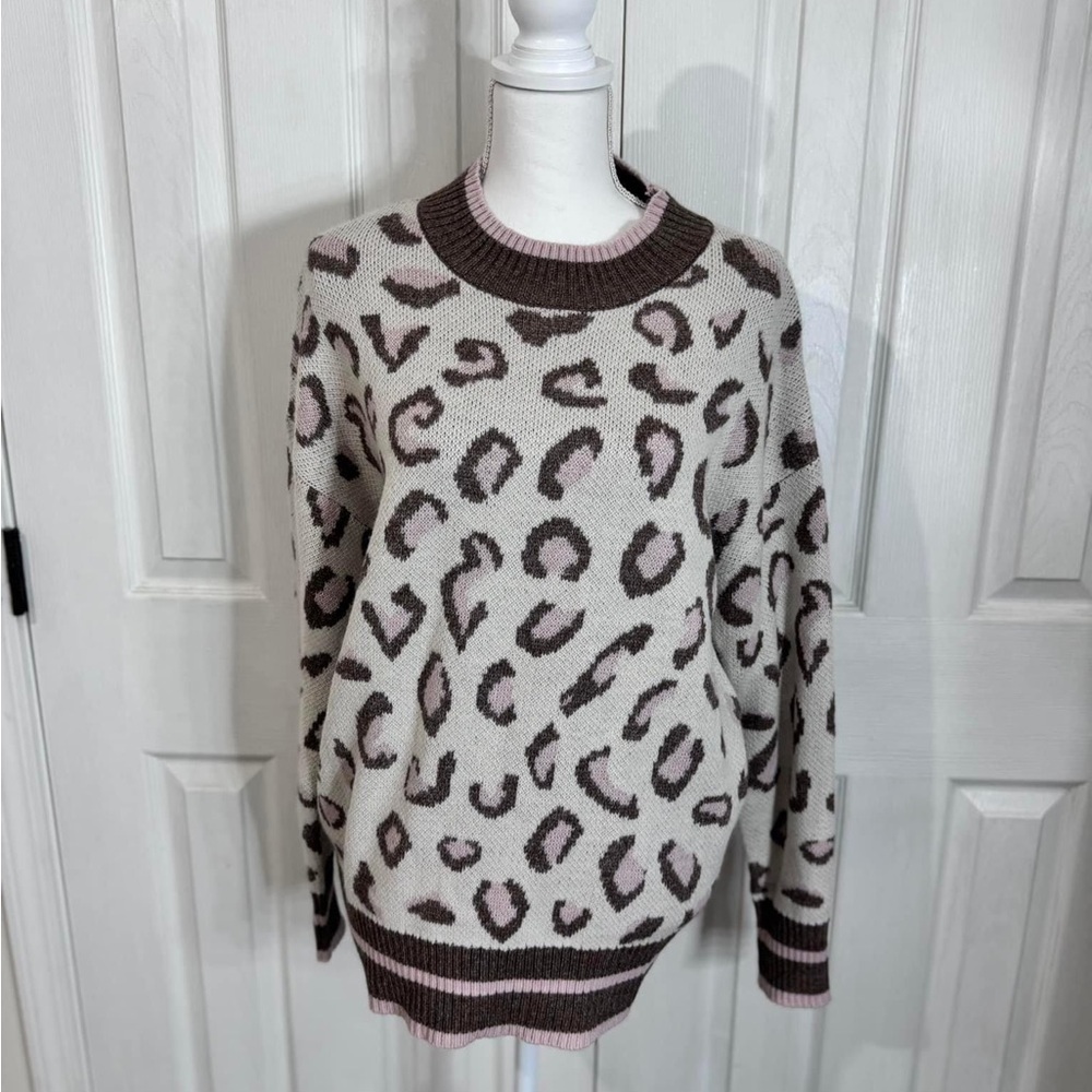 Tan and pink Cheetah Sweater